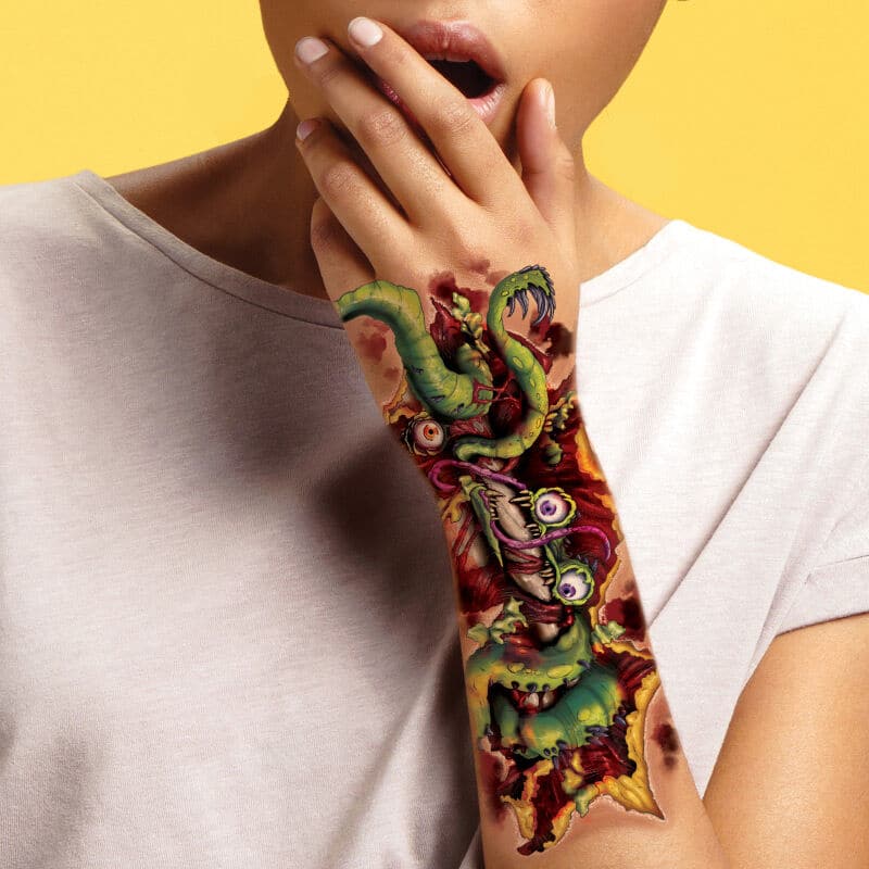 Creature Tentacles Arm Wound Costume Tattoo