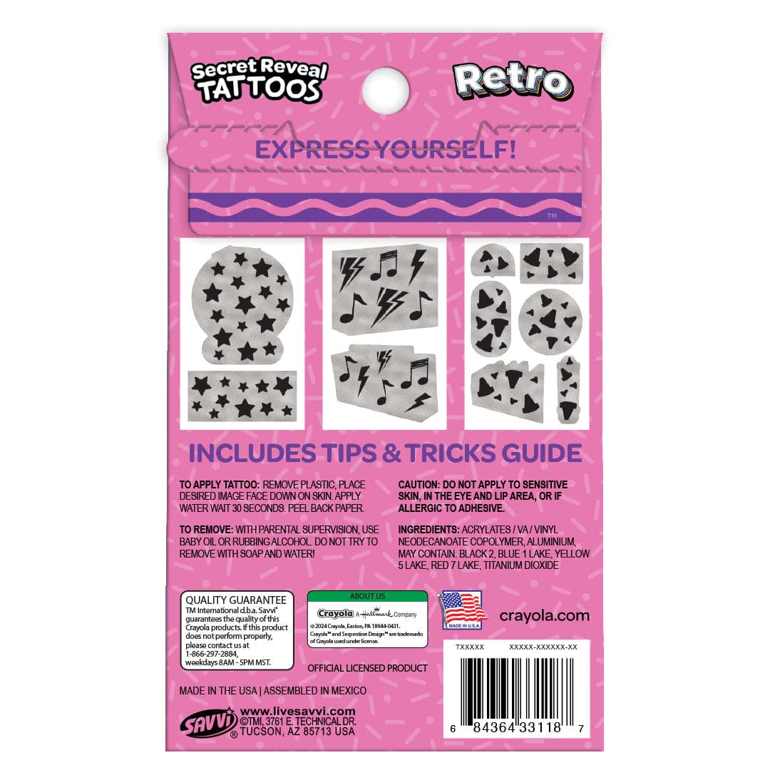 Crayola Retro Secret Reveal Tattoo Pouch