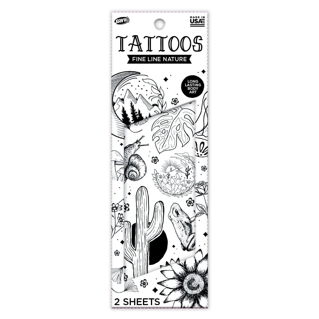 Fine Line Nature Flash Tattoo Pouch by Savvi