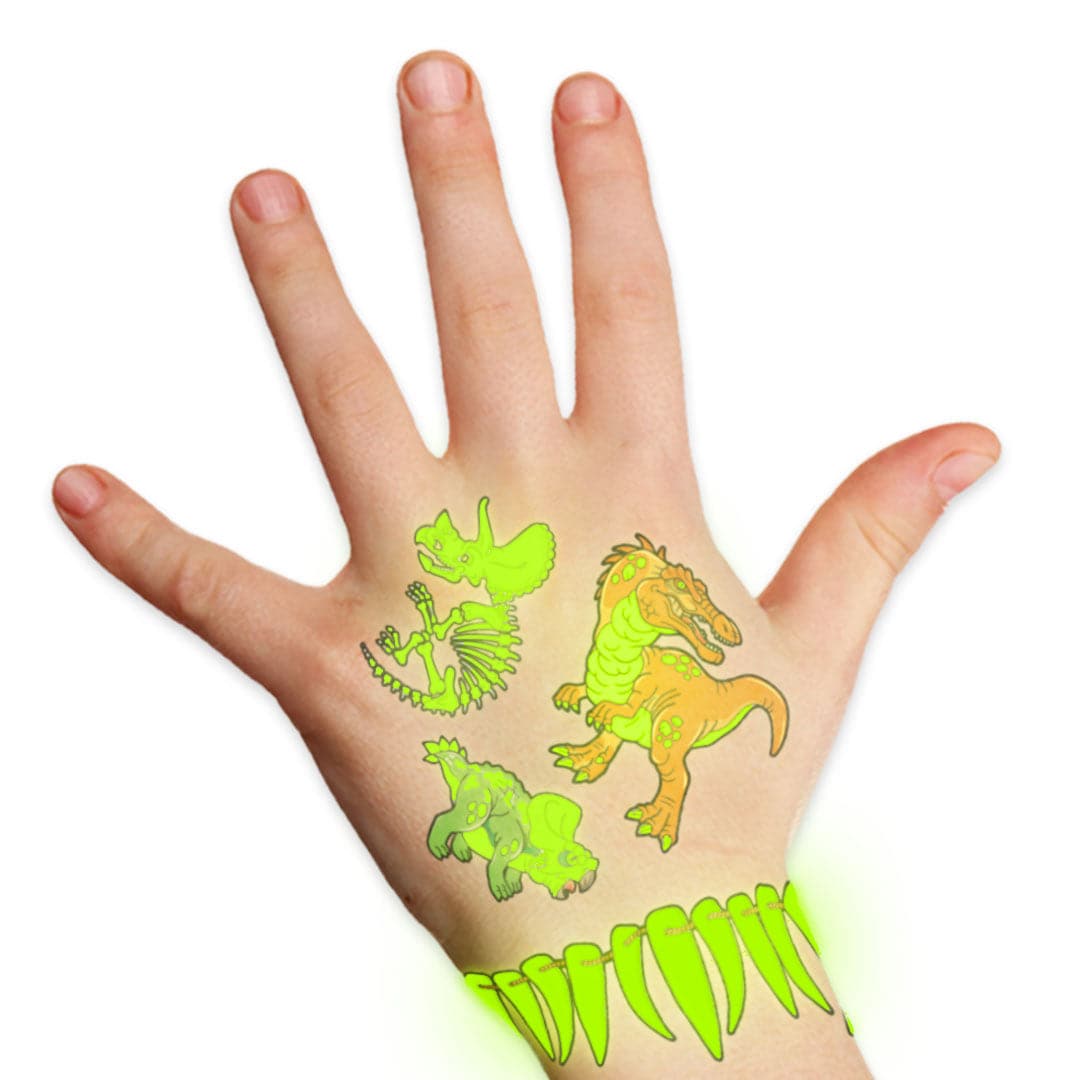 Glow Dino Glow in the Dark Tattoo Pouch by Savvi