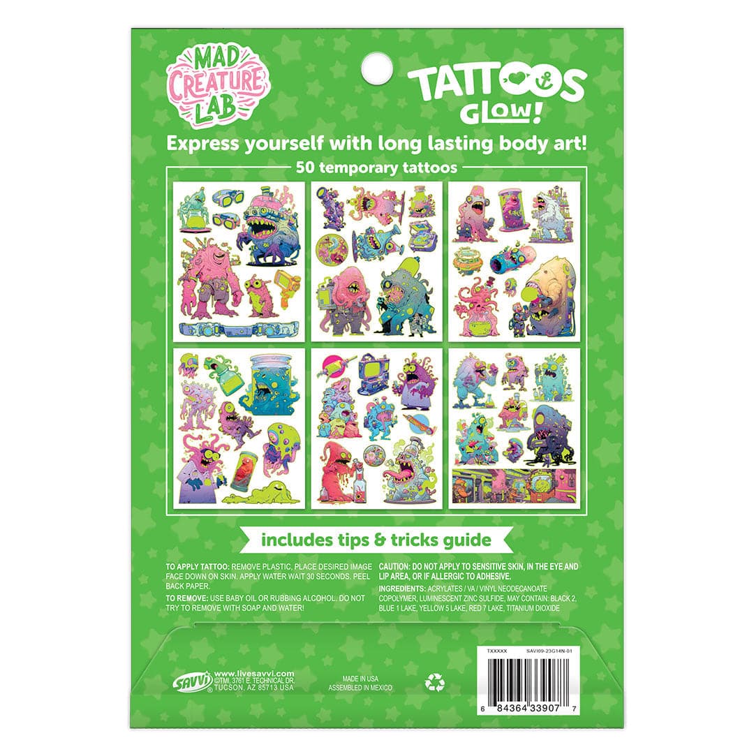 Mad Scientist Glow in the Dark Tattoo Pouch by Savvi