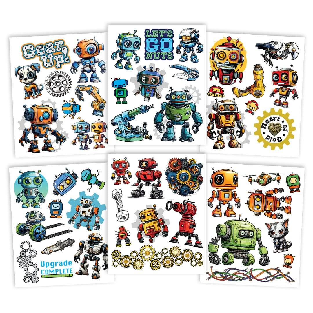 Robot Metallic Tattoo Pouch by Savvi