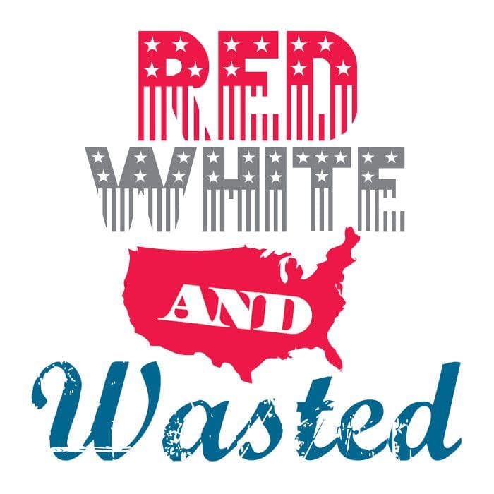 Red, White and Waisted Temporary Tattoo