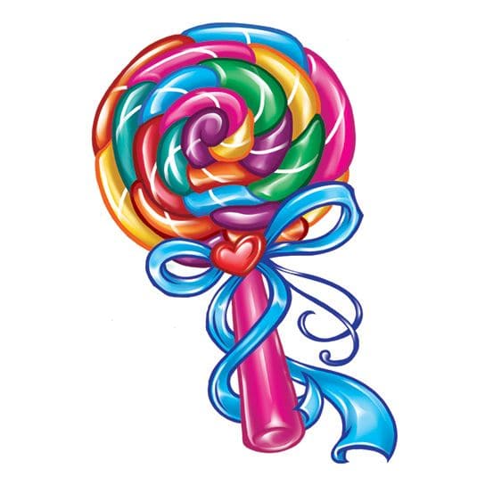 Rainbow Lolli Temporary Tattoo