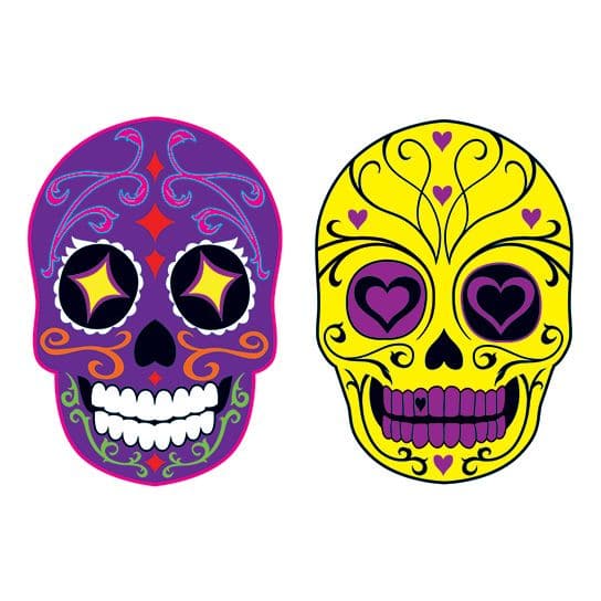 Friends Forever Sugar Skull Temporary Tattoo