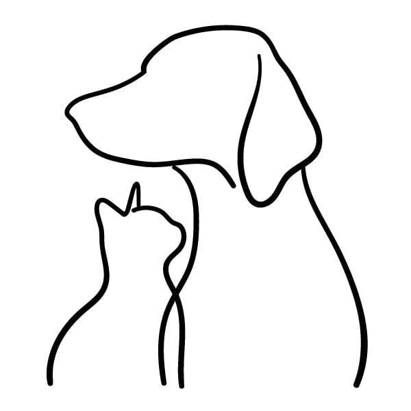 Dog & Cat Line Art Temporary Tattoo