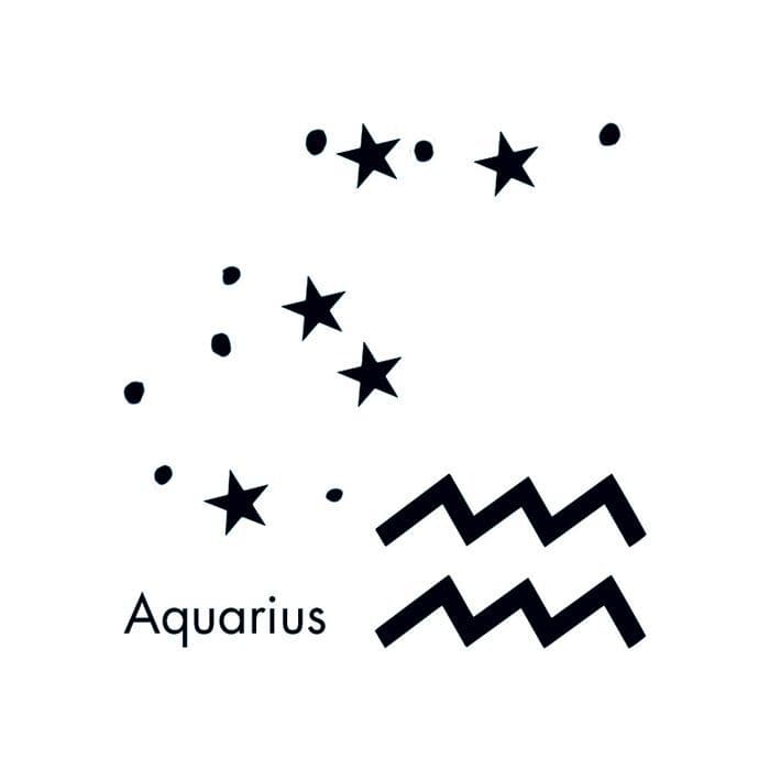 Aquarius Astrological Temporary Tattoo Temporary Tattoos