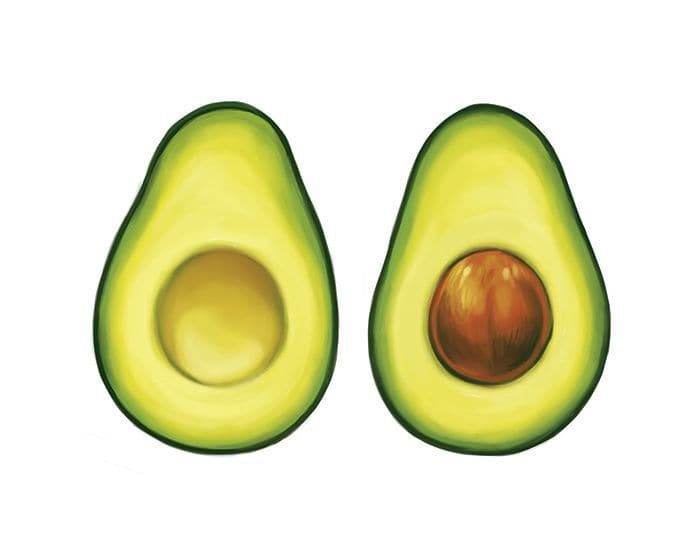 Avocado Couples Temporary Tattoo