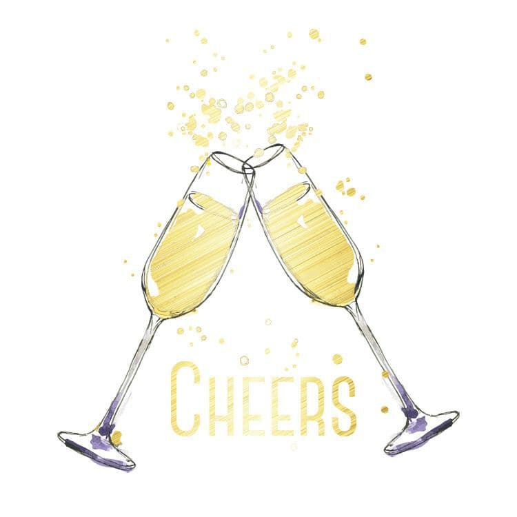 Metallic Cheers Glasses Temporary Tattoo