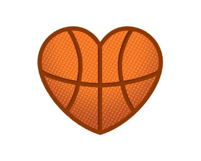 Basketball Heart Temporary Tattoo