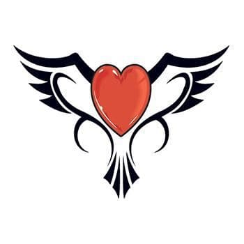 Bird Heart Temporary Tattoo