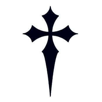 Pointy Black Cross Temporary Tattoo