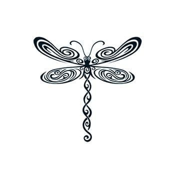 Black Tribal Dragonfly Temporary Tattoo