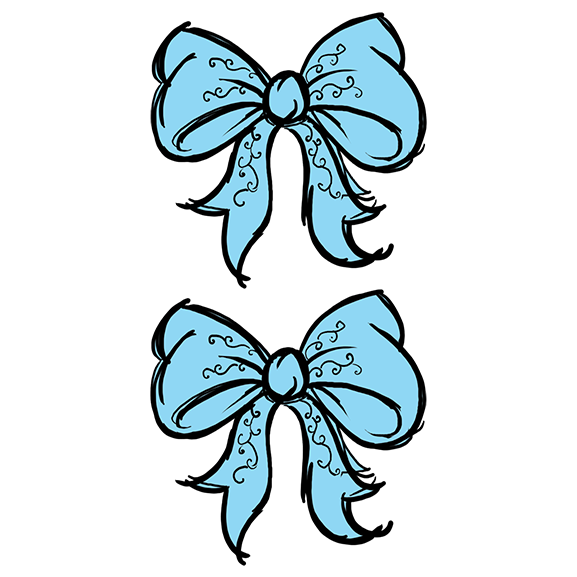 Baby Blue Bow Temporary Tattoos