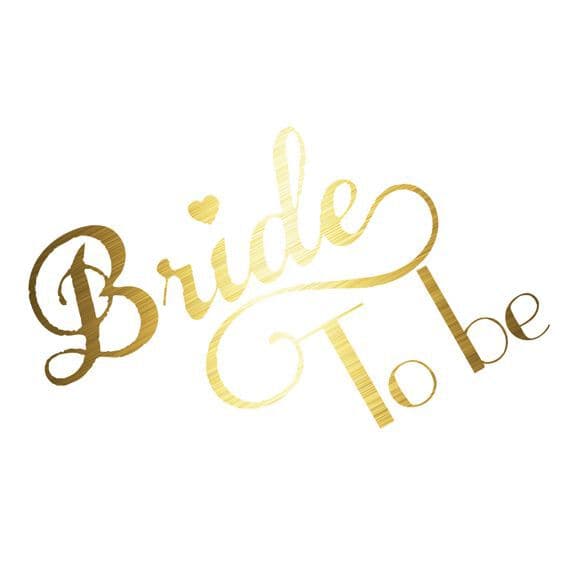 Metallic Bride To Be Temporary Tattoo