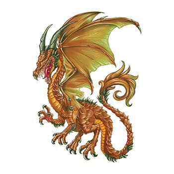 Brown Dragon Temporary Tattoo