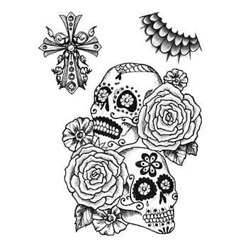 Calaveras Sugar Skull Temporary Tattoo Set