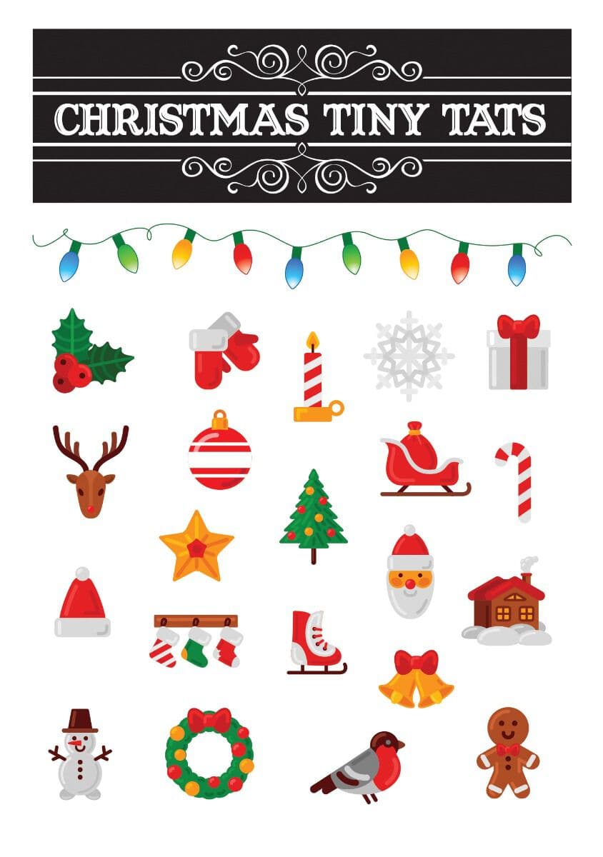 Christmas Tiny Tats Temporary Tattoos