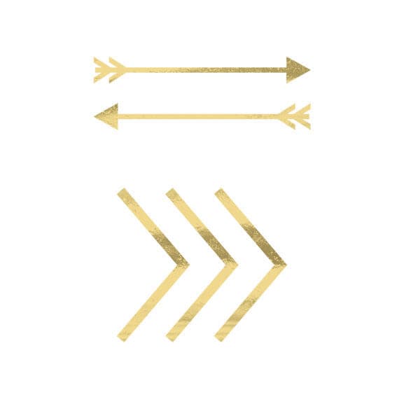 Metallic Gold Arrows Temporary Tattoo