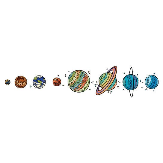 Colorful Planets Temporary Tattoo