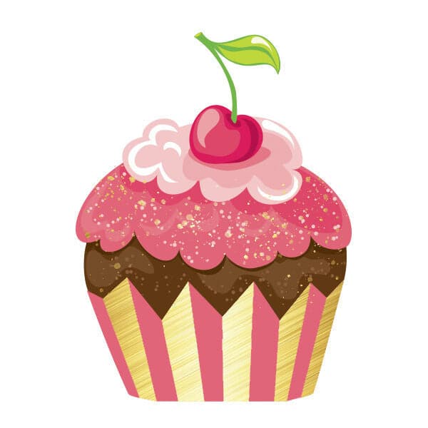 Metallic Cupcake Temporary Tattoo