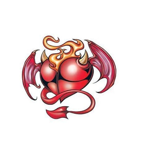 Devil Heart Temporary Tattoo