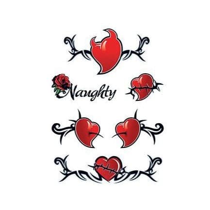 Devil Hearts Temporary Tattoo
