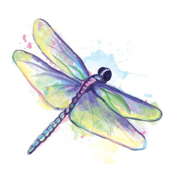 Watercolor Dragonfly Temporary Tattoo