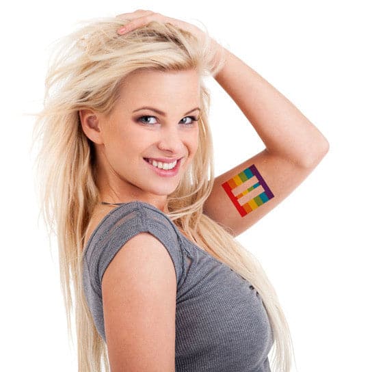 equality symbol temporary tattoo