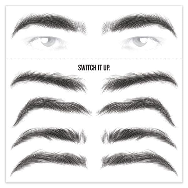 Men's Black Eyebrow Temporary Tattoos