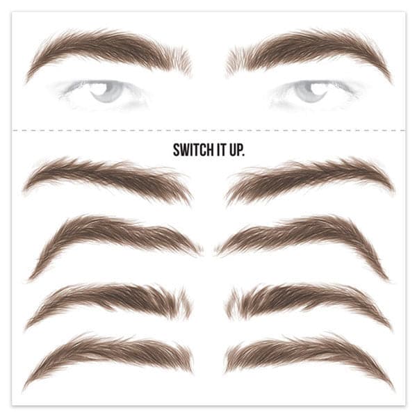 Men's Brunette Eyebrow Temporary Tattoos