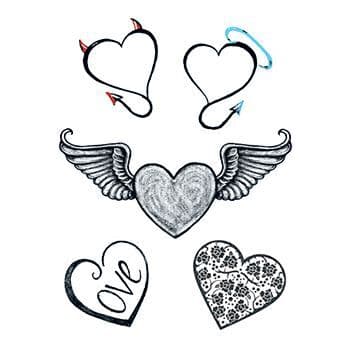 Fashion: Modern Hearts Temporary Tattoo Set