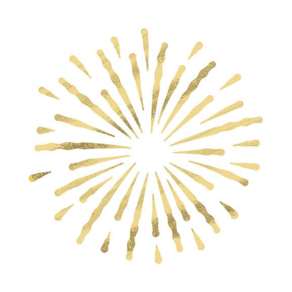 Gold Metallic Firework Burst Temporary Tattoo