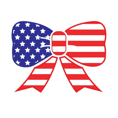 Patriotic Bow Temporary Tattoo