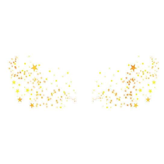 Metallic Flashy Freckles Face Temporary Tattoo- Orange & Gold Stars