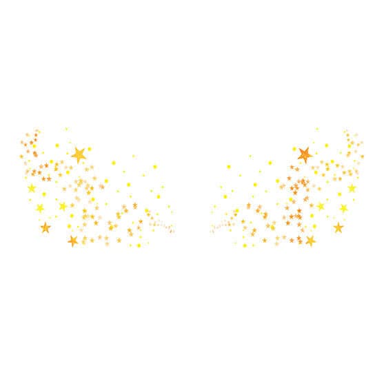Metallic Flashy Freckles Face Temporary Tattoo- Orange & Gold Stars