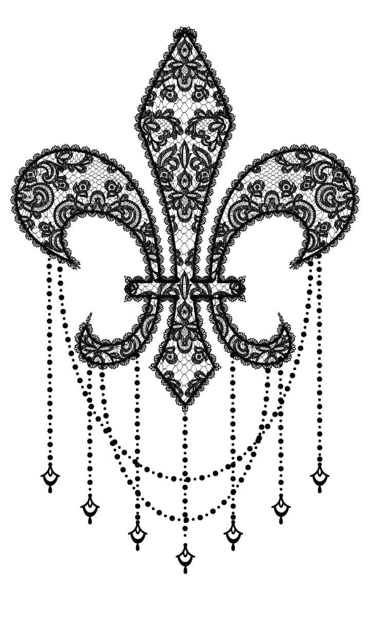 Lace Fleur de Lis Temporary Tattoo