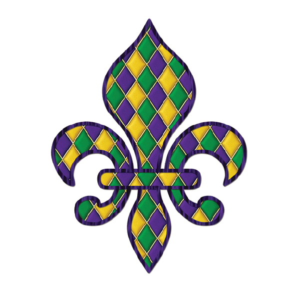 Metallic Mardi Gras Fleur de Lis Temporary Tattoo