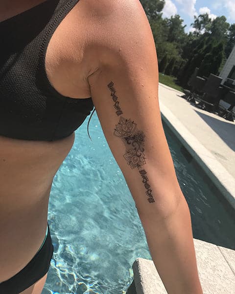 floral sternum bikini temporary tattoo