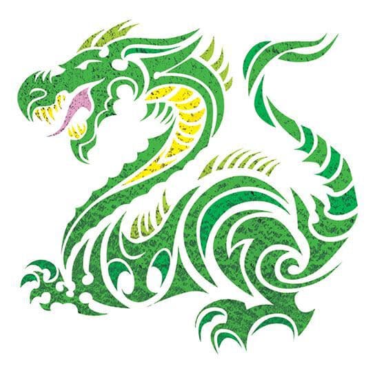 Metallic Tribal Dragon Temporary Tattoo