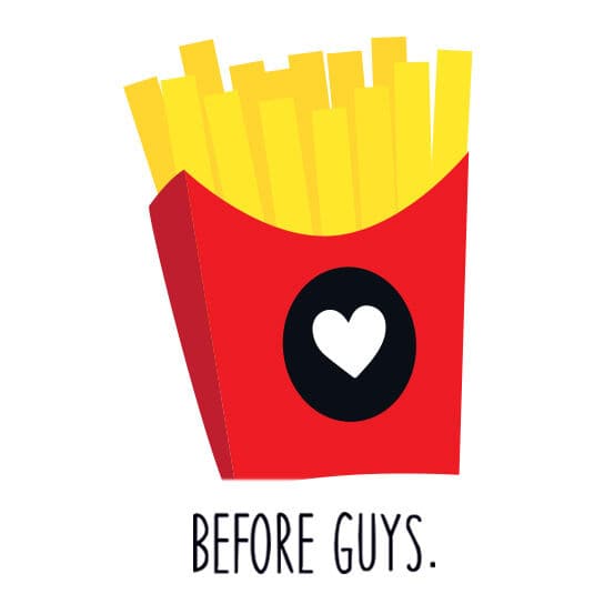 Fries Before Guys Temporary Tattoo