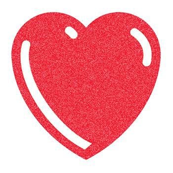 Glitter Basic Red Heart Temporary Tattoo