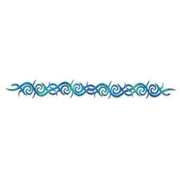 Glitter Blue Wave and Swirl Band Temporary Tattoo