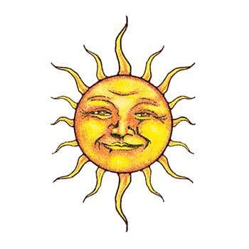 Glitter Sun Face Temporary Tattoo
