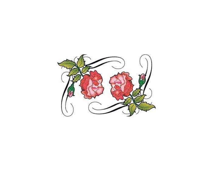 Glitter Tribal Roses Temporary Tattoo