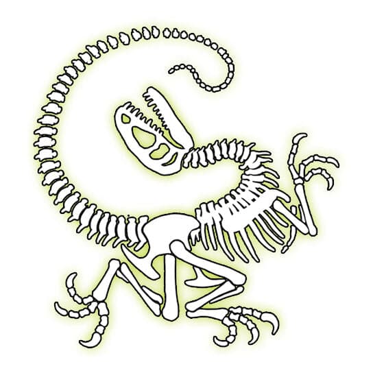 Glow Velociraptor Temporary Tattoo