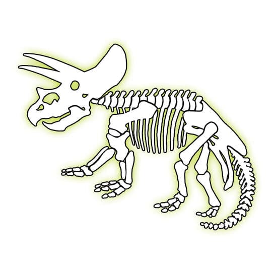 Glow Triceratops Temporary Tattoo