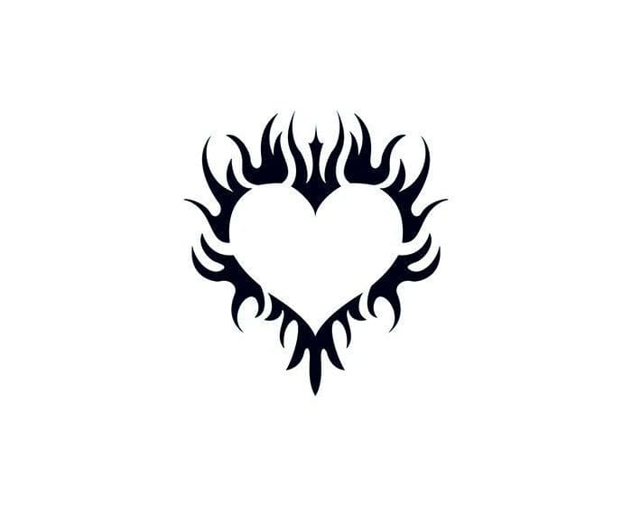 Glow in the Dark Flaming Heart Temporary Tattoo