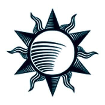 Glow in the Dark Tribal Sun Temporary Tattoo