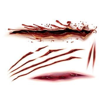 Gory Slashes & Scars Temporary Tattoo